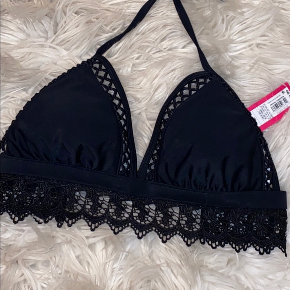 Target Black Bikini Top with Lace Detailing